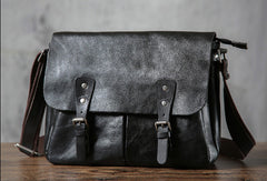 Leather cool men messenger bag vintage shoulder school bags for men - EverHandmade