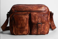 Cool leather mens Small messenger vintage shoulder bag for men