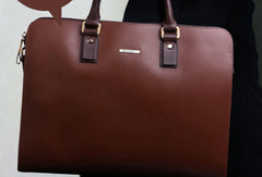 Cool Leather mens Briefcase laptop Briefcase Work Shoulder Bag Business Bag for Men