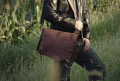 Cool leather mens messenger Bag Vintage Shoulder Laptop Bag for Men