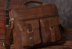 Handmade leather men Vintage Messenger bag Briefcase Cool Shoulder bag for Men - EverHandmade