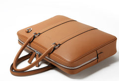 Leather Mens Briefcase Handbag Shoulder Bag laptop Bag Business Bag - EverHandmade