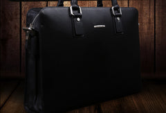 Fashion leather men Briefcase shoulder bag laptop bag work bag business bag - EverHandmade