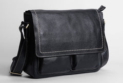 Leather mens Cool messenger bag vintage shoulder laptop bag for men - EverHandmade