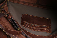 Genuine Leather messenger bag clutch leather men phone pad zip clutch vintage wallet for men - EverHandmade