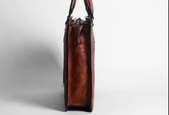 Vintage Leather mens Briefcase Handbag Shoulder Bag Business Bag for Men