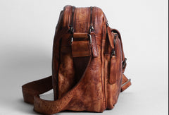 Cool leather mens Small messenger vintage shoulder bag for men
