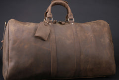 Vintage Leather men Travel Bag Duffle Bag Weekender Bag Overnight Bag shoulder bag - EverHandmade