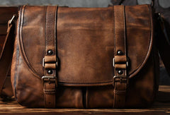 Handmade leather men Briefcase messenger vintage shoulder laptop bag vintage bag
