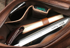 Cool leather mens Briefcase laptop Briefcase work Briefcase Shoulder bag for Men