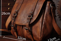 Handmade leather men Briefcase messenger vintage shoulder laptop bag vintage bag