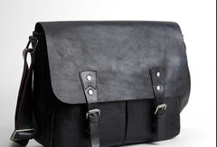 Leather cool men messenger bag vintage shoulder school bags for men - EverHandmade
