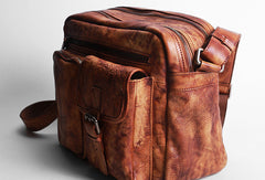 Cool leather mens Small messenger vintage shoulder bag for men