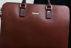 Fashion leather men Briefcase shoulder bag laptop bag work bag business bag - EverHandmade