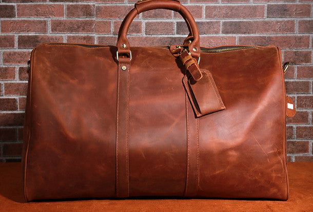 Cool Leather mens Travel Bag Duffle Bag Weekender Bag Overnight Bag shoulder bag