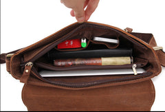Vintage Cool leather men messenger large vintage shoulder bag for men - EverHandmade