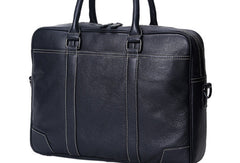 Cool Black leather mens Briefcase laptop Briefcase Work Shoulder Bag for Men - EverHandmade