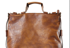 Leather mens Briefcase Shoulder laptop bag Business Bag for Men - EverHandmade