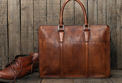 Handmade leather men vintage Briefcase messenger large vintage shoulder laptop bag vintage bag