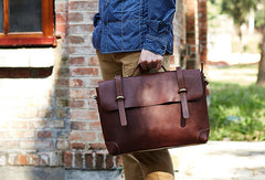 Cool leather mens Briefcase work Briefcase laptop Briefcase Shoulder bag for Men - EverHandmade