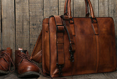 Handmade leather men vintage Briefcase messenger large vintage shoulder laptop bag vintage bag