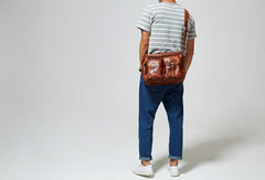 Cool leather mens Small messenger vintage shoulder bag for men