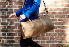Vintage Leather men Travel Bag Duffle Bag Weekender Bag Overnight Bag shoulder bag - EverHandmade