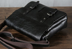 Leather cool men messenger bag vintage shoulder school bags for men - EverHandmade
