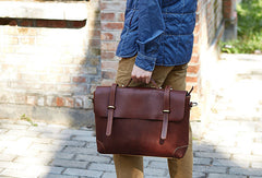 Cool leather mens Briefcase work Briefcase laptop Briefcase Shoulder bag for Men - EverHandmade
