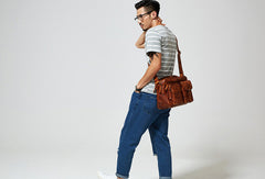 Cool leather mens Small messenger vintage shoulder bag for men
