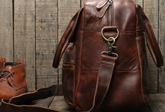 Cool leather mens Large Travel Bag Vintage Weekender Bag Shoulder Bag for Men - EverHandmade