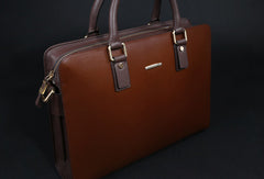 Fashion leather men Briefcase shoulder bag laptop bag work bag business bag - EverHandmade