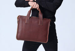 Cool leather mens Briefcase laptop Briefcase Work Briefcases shoulder bag for Men