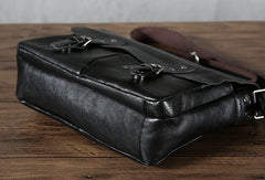 Leather cool men messenger bag vintage shoulder school bags for men - EverHandmade