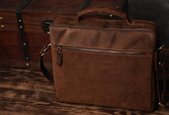 Handmade leather men Vintage Messenger bag Briefcase Cool Shoulder bag for Men