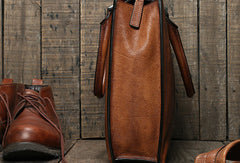 Handmade leather men vintage Briefcase messenger large vintage shoulder laptop bag vintage bag