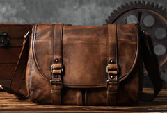 Handmade leather men Briefcase messenger vintage shoulder laptop bag vintage bag