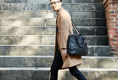 Handmade leather men Briefcase messenger large vintage shoulder laptop bag vintage bag - EverHandmade