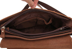 Vintage Cool leather men messenger large vintage shoulder bag for men - EverHandmade