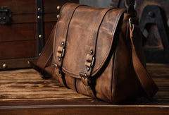Handmade leather men Briefcase messenger vintage shoulder laptop bag vintage bag