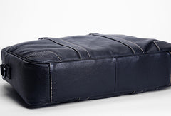 Cool Black leather mens Briefcase laptop Briefcase Work Shoulder Bag for Men - EverHandmade