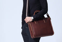 Cool leather mens Briefcase laptop Briefcase Work Briefcases shoulder bag for Men