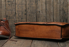 Handmade leather men vintage Briefcase messenger large vintage shoulder laptop bag vintage bag