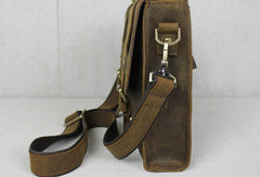 Handmade leather men Briefcase messenger coffee shoulder bag vintage bag - EverHandmade