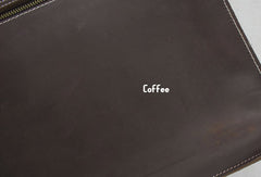 Handmade leather men Briefcase messenger dark coffee shoulder bag vintage bag