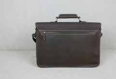 Handmade leather men Briefcase messenger dark coffee shoulder bag vintage bag
