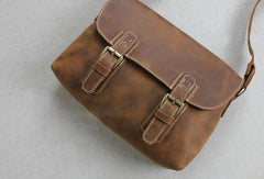 Handmade leather men Briefcase messenger Brown  shoulder bag vintage bag for him