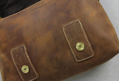 Handmade leather men Briefcase messenger Brown  shoulder bag vintage bag for him - EverHandmade