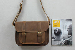 Handmade leather men Briefcase messenger coffee shoulder bag vintage bag for him