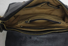 Handmade leather men Briefcase messenger black shoulder bag vintage bag for him